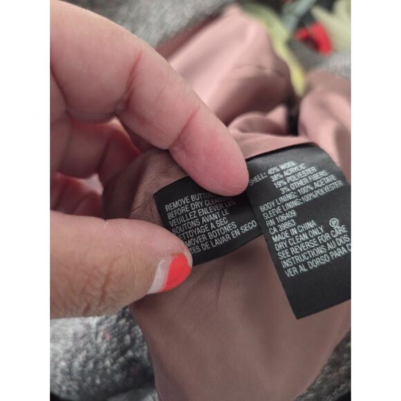 Tahari Brown w/Black Lace Trim Tweed Wool Blend Single Breasted Blazer size 4P - Picture 9 of 9